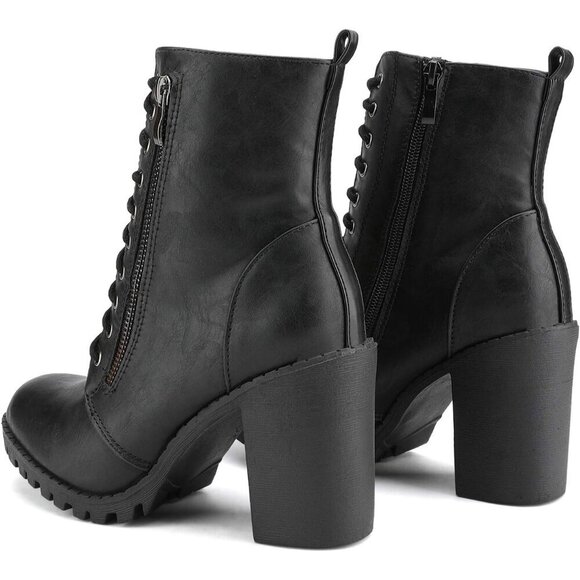 DREAM PAIRS Womens Black Silverado Wide Calf Knee High Heel Boots With Side Zip - Picture 2 of 7